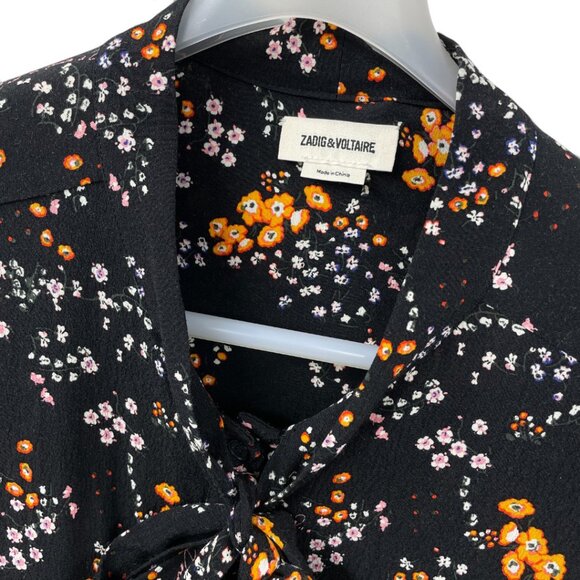 Zadig & Voltaire Taos Tunic Floral Button Top Blouse Shirt Women's Small - Picture 4 of 7